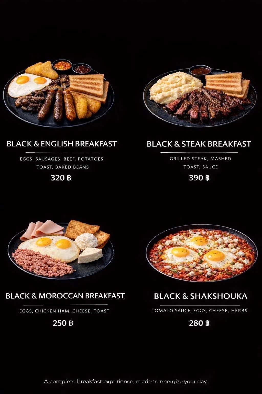 Breakfast menu board