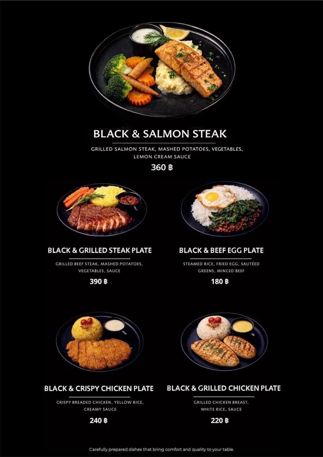 Plate menu board