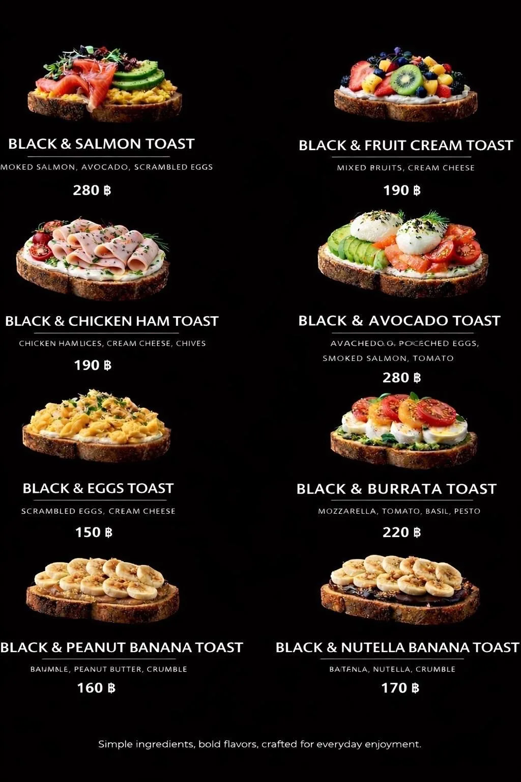 Toast menu board